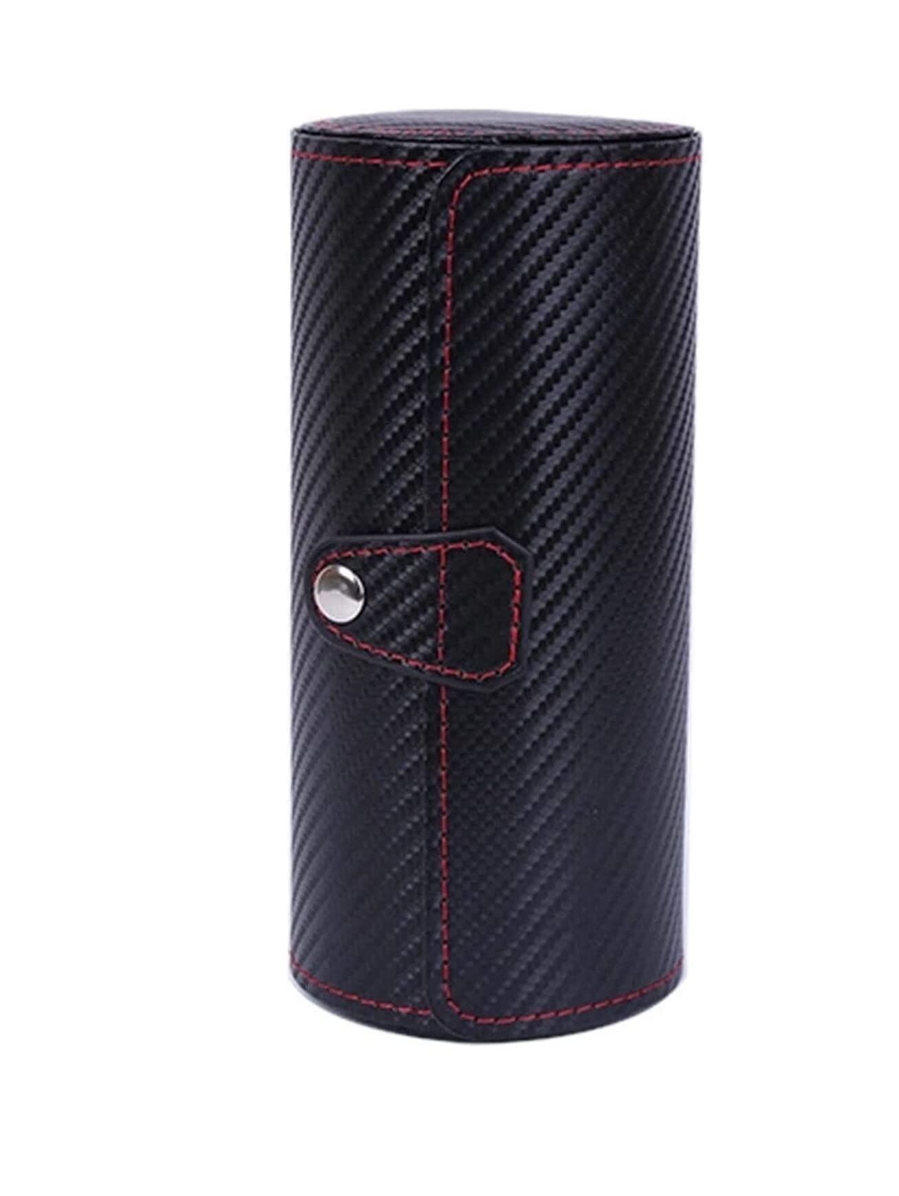 DANNMPX Watch Box Carbon Fiber PU Leather Roll Travel Portable Watch Box Wristwatch Holder Bracelet Rings Display Case Storage Case