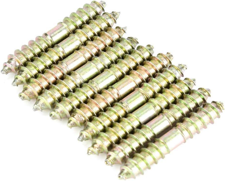 Dowel Screw,20Pcs 5x30mm Double Ended Dowel Screw Self Tapping Threaded