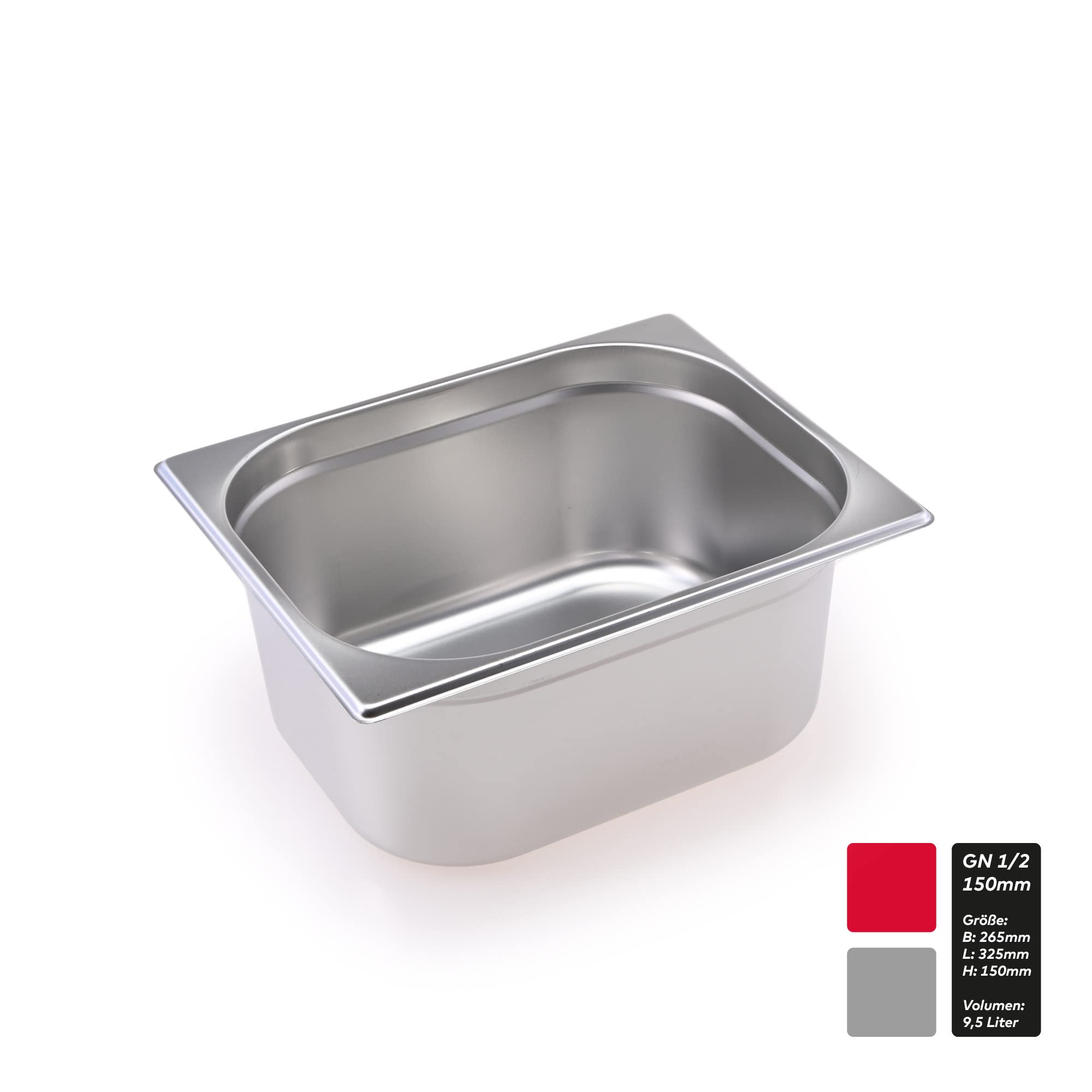 GN Behälter Gastronorm 1/2 Edelstahl (150 Millimeter)