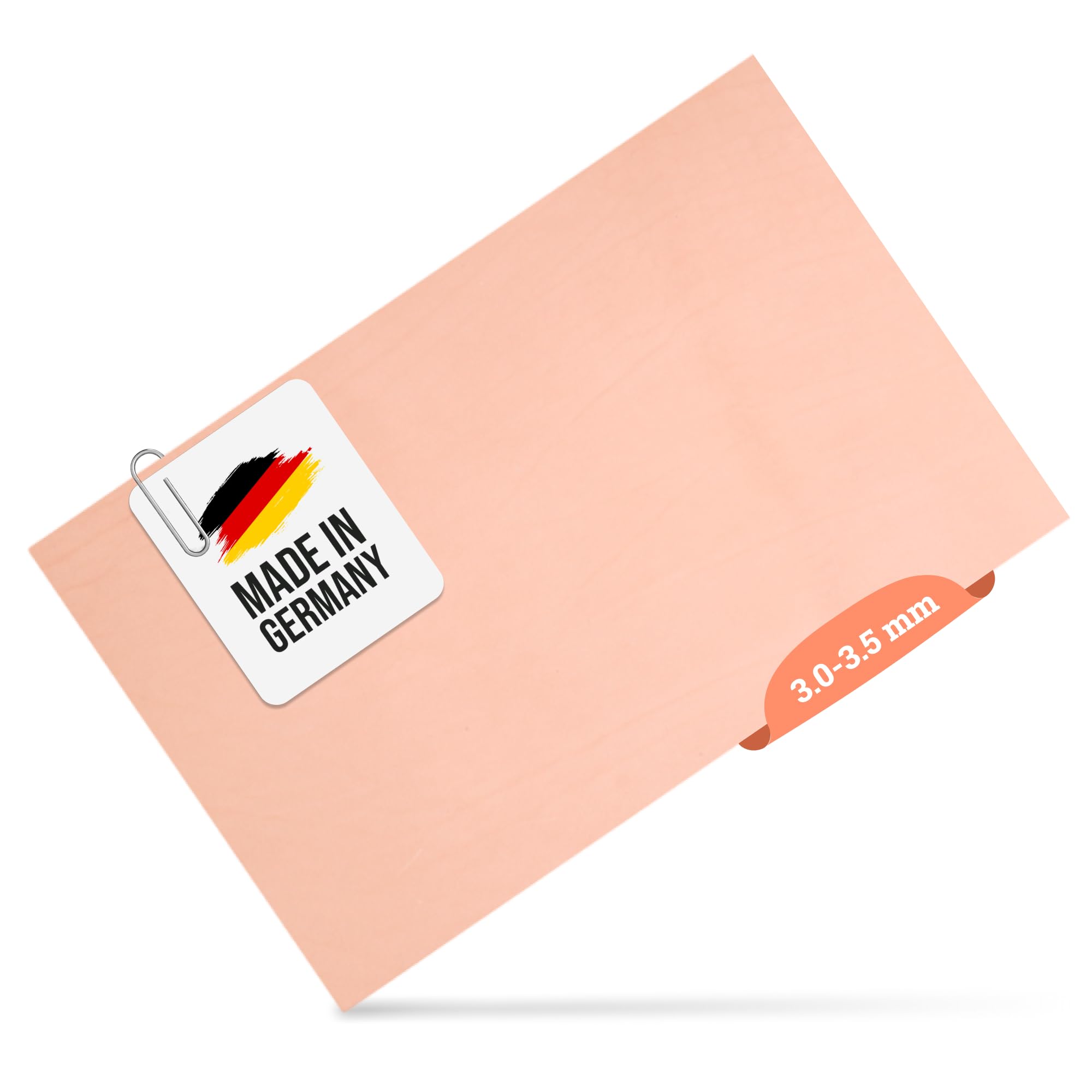 Lederstücke für Lederhandwerk -Punzierleder – Bastelleder Zuschnitt - Blankleder – Dickleder - 200mm x 300mm vegetabil gegerbte Rindsleder - Buchbinder Leder – Sattlerleder (3.0-3.5mm)