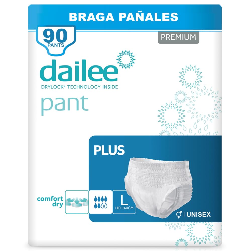 Dailee Pants Plus L - 90 Pañales Adultos Maxima Absorcion Braga Pañal Adulto Incontinencia
