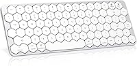 Vista 1 de GEEZER Teclado Bluetooth inalámbrico, teclado hexagonal, portátil, ultrafino, recargable, compacto, compatible con Mac, iPhone, iPad (blanco)