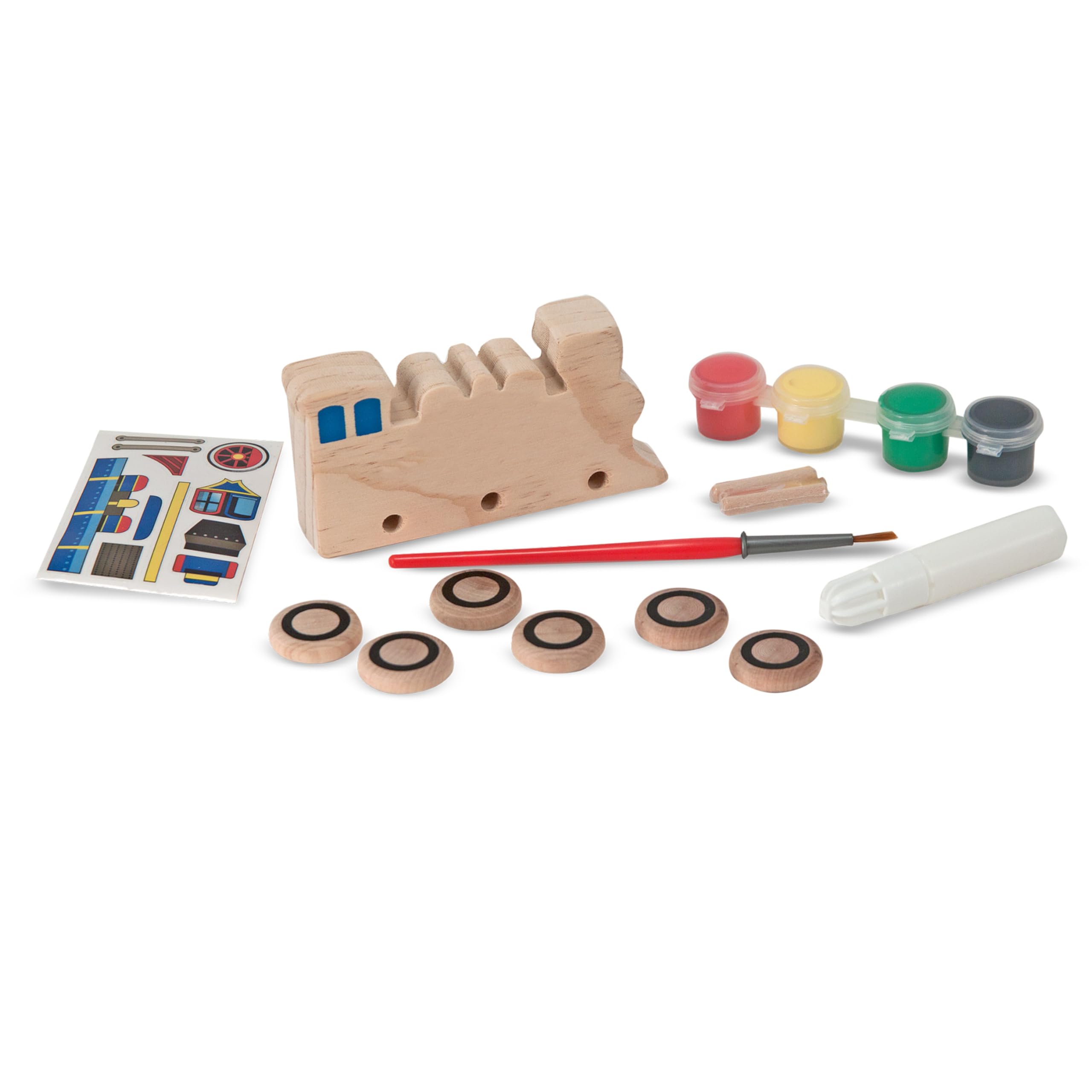 Melissa & Doug Decorate-Your-own drewniane zestawy do majsterkowania i samochodów wyścigowych, zestaw 2 sztuk