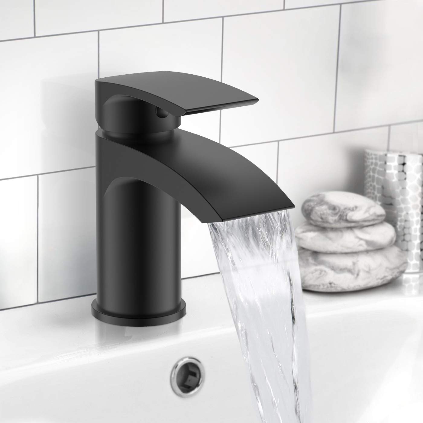 Vago Cloakroom Basin Mono Mixer Black Matt Tap 5060920923648