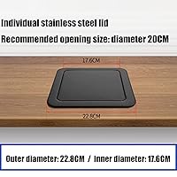 Vista 2 de Cubo de basura empotrado para encimera, tapa abatible, acero inoxidable, negro, 13 pulgadas de ancho x 10 pulgadas de profundidad x 5 pulgadas