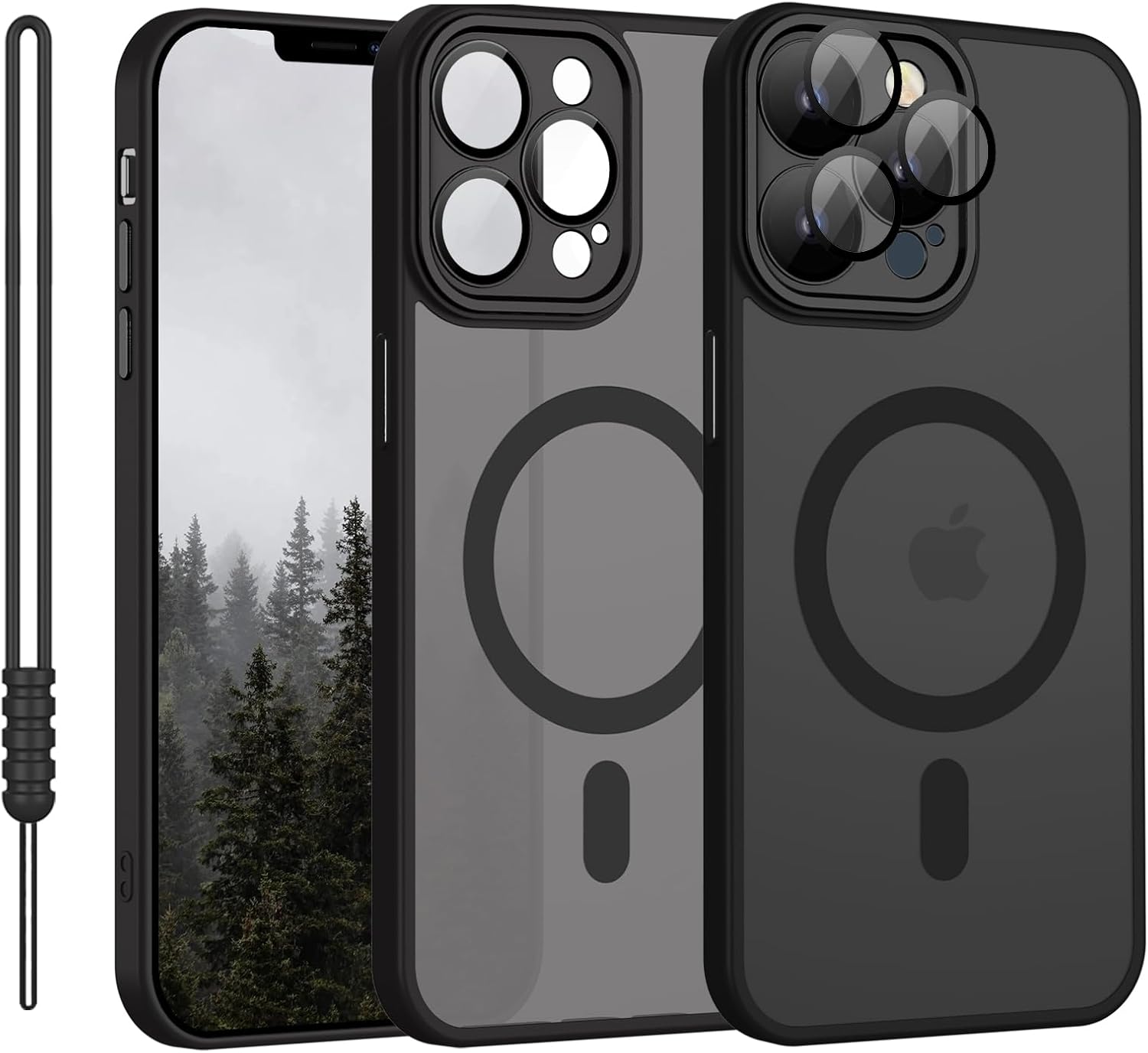 Phone Case for iPhone 12 Pro Max Case Compatible with MagSafe, YUANDMI Case for iPhone 12 Pro Max Magnetic Slim Thin Translucent Matte Back Shockproof Anti-Yellow Protective Cover Case Black