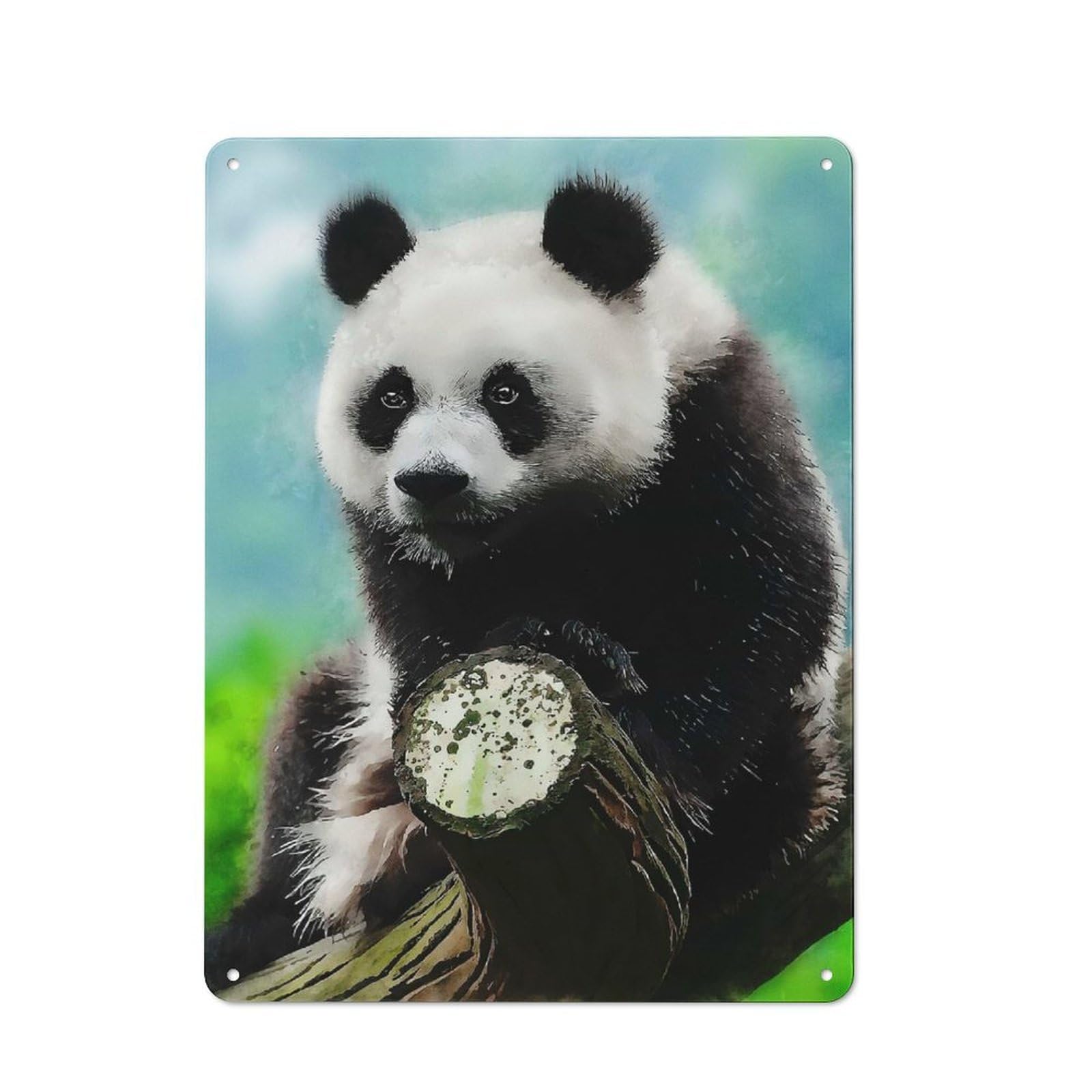 Junmoney Style-13 Country Metal Sign With Panda Design 40X30cm, Barn Style Farmhouse Wall Decor For Farmhouse Kitchen, Pantry Or Dining Area