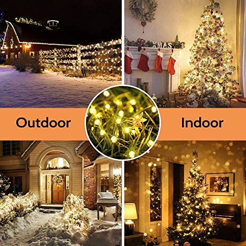 BrizLabs Weihnachten Lichterkette Außen, 50M 500 LED Weihnachtsdeko Lichterkette Warmweiß Strom 8 Modi Wasserdicht Deko Lichterketten für Party Hochzeit Fenster Zimmer Indoor Tannenbaum Aussen Garten