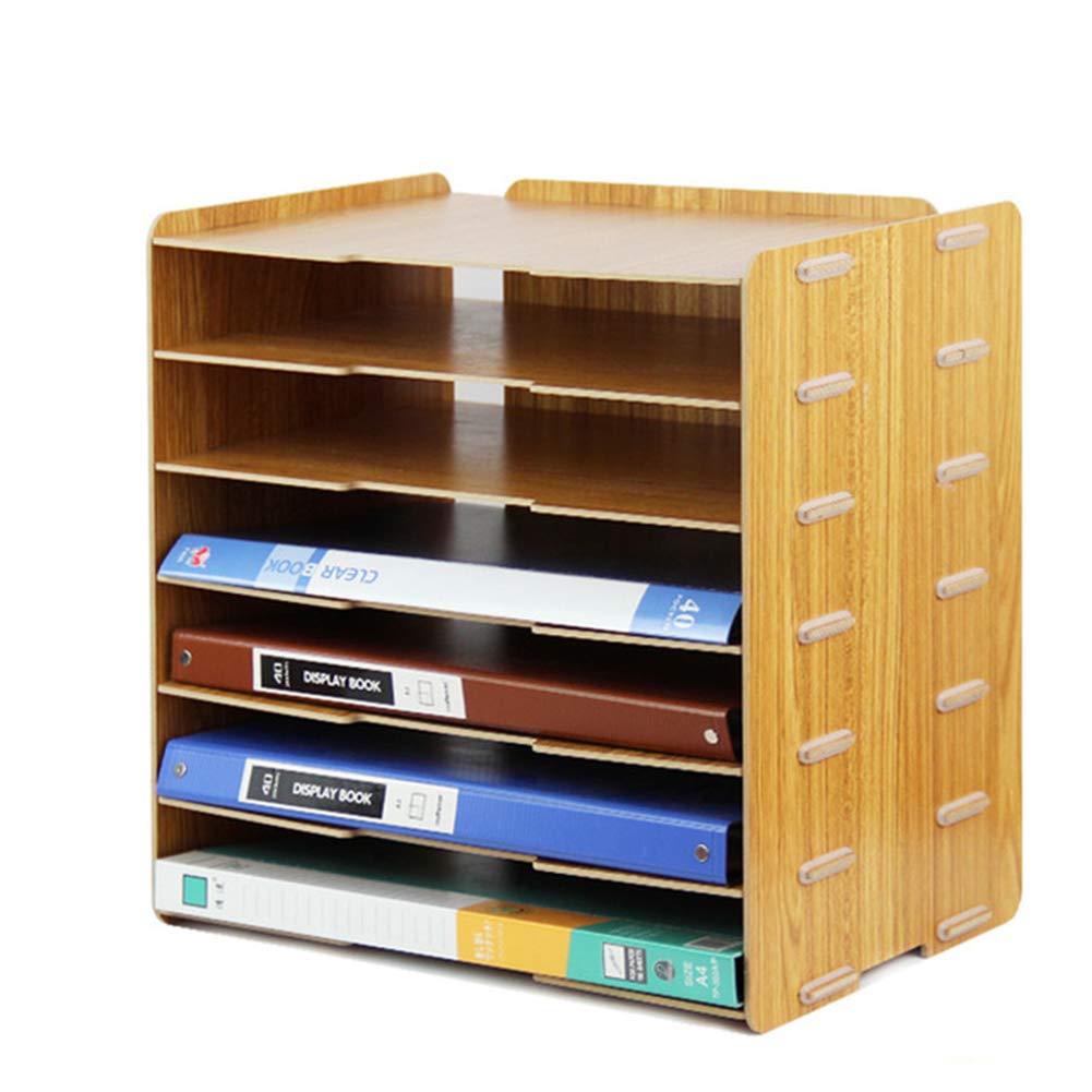 Organizzatore di File/portafile, scaffale di archiviazione da scrivania in Legno per Ufficio, Scatola di archiviazione per Documenti A4 da scrivania, scaffale di archivi