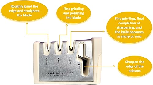 Miniatura 3 de Afilador de cuchillos doméstico afila cuchillos de cocina, cuchillos de chef, tijeras. 3 etapas con carburo de tungsteno y cerámica. Fácil de usar