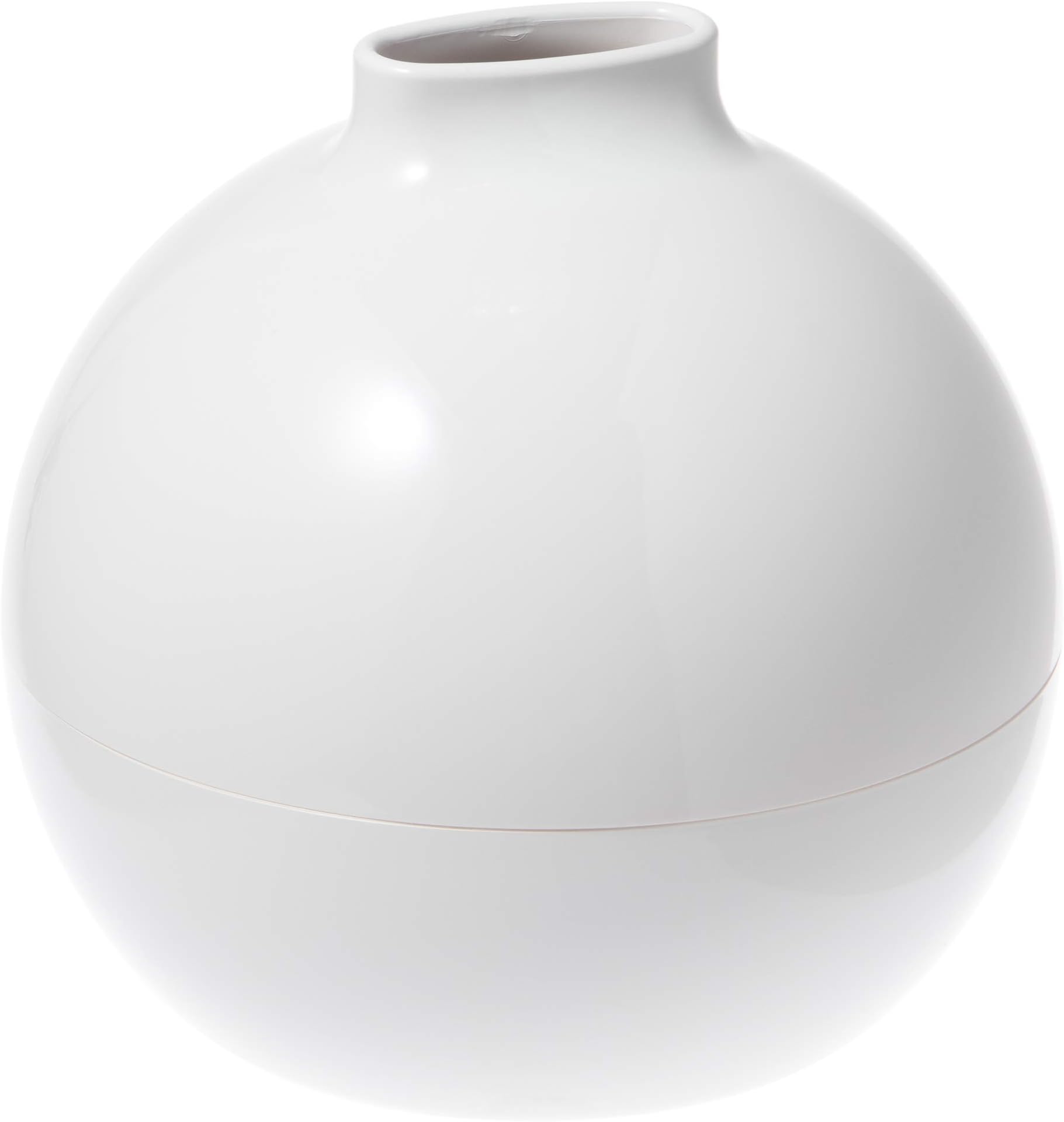 Ai Collection Paper Pot Tissue Case, Stylish and Cute, Paper Towel Holder, Toilet Paper Cover, Box, Tissue Compatible, Round, Glossy, White, Made in Japan, Diameter 6.7 x Height 6.8 inches (17 cm) x