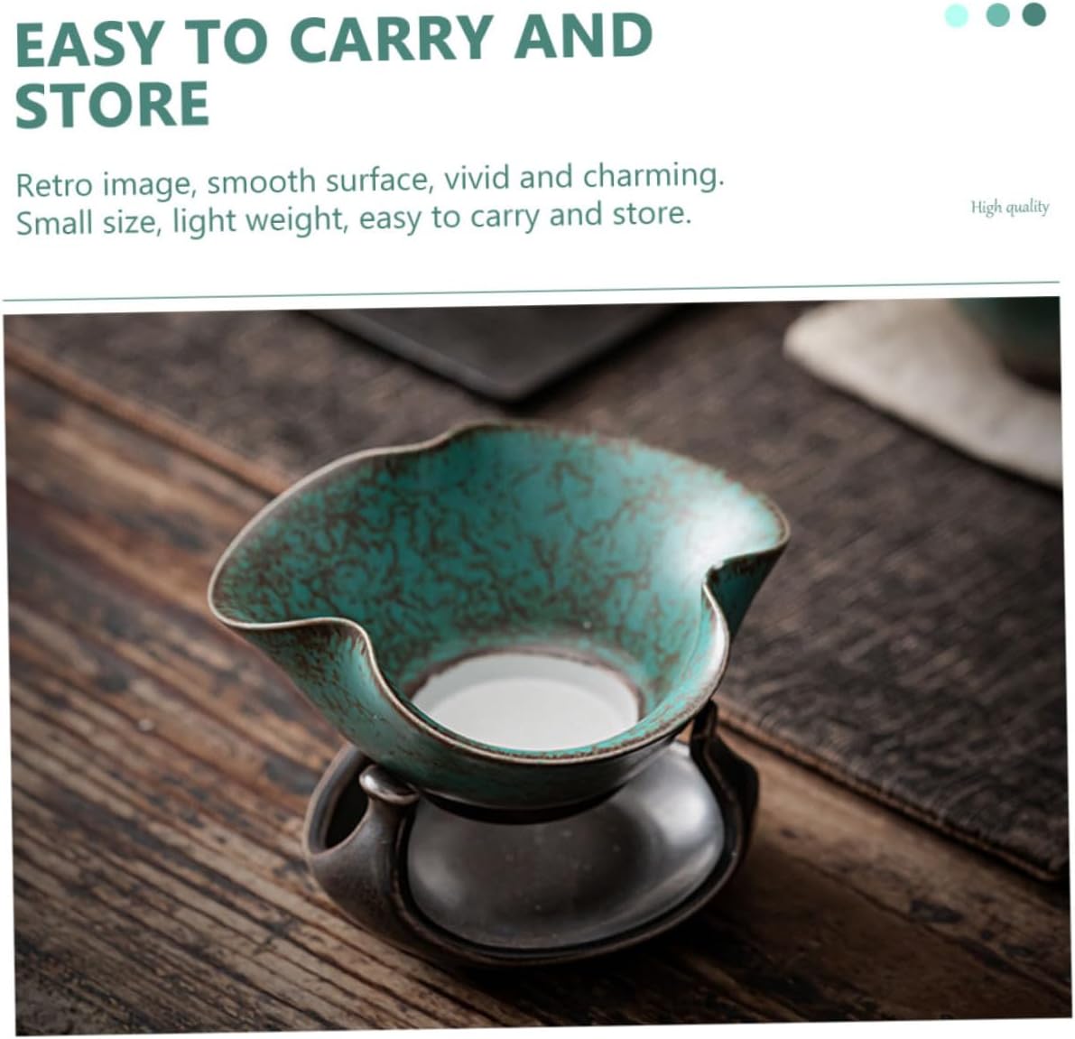 LIFKOME 1 Set Tea Strainer Tea Infuser Filter Drip Tea Leak Filter Color Infusers for Loose Tea Saucers Porcelain Tea Filter Filters Retro Tea Filter Tea Table Statue Green Ceramics