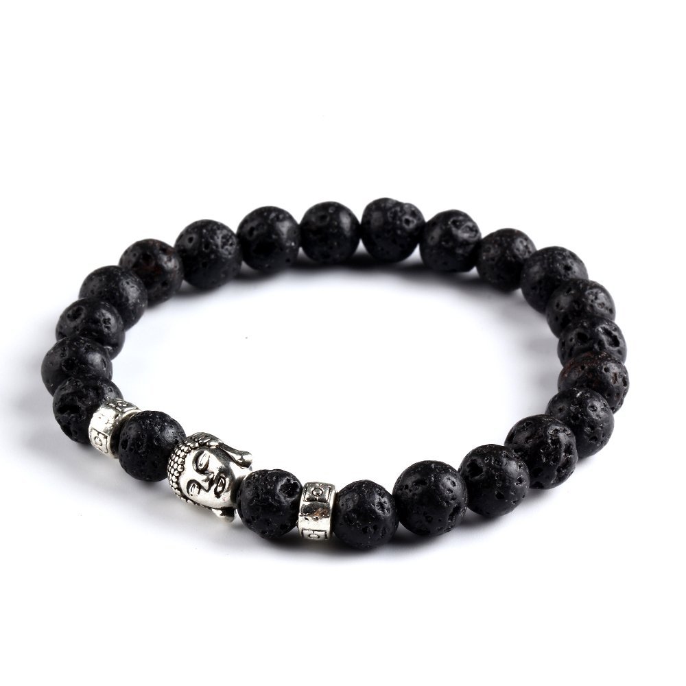 Hot And Bold ZenAura Natural Gemstone Beads Bracelets with Buddha Charm - Handcrafted Serenity for Mind and Soul (Zen Essence Gem Bracelet (Lava Stone)) (B01G3FHJI6) Amazon Price History, Amazon Price Tracker
