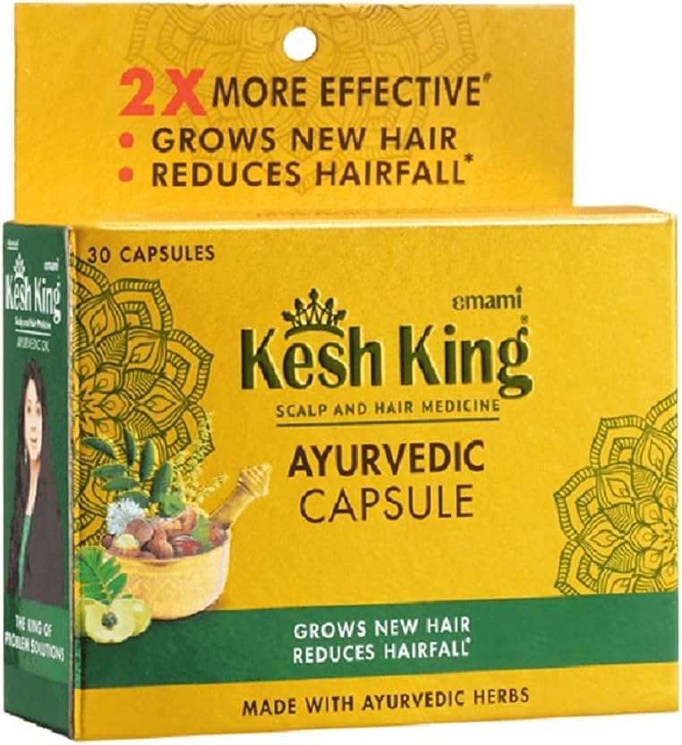 Emami Kesh King Ayurvedic Scalp And Medicine Grows New Hair Reduces Hair fall Capsule (4 Box X 30) + Hair Oil (100 ml)