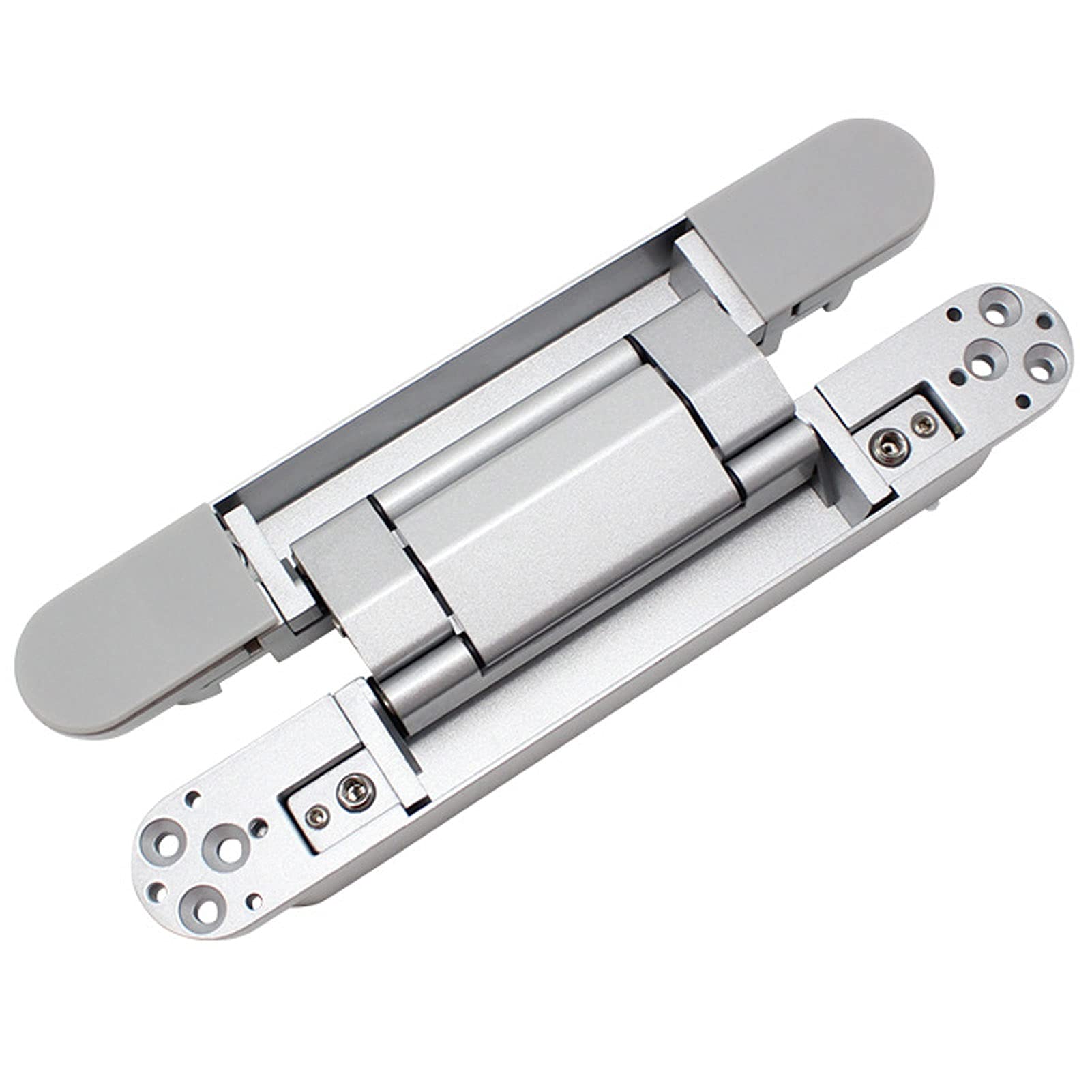 Cross Hidden Door Hinge，Zinc Alloy Three-Dimensional Adjustable Hinge Invisible Door Hinge European Style Hingee (Color : Silver)