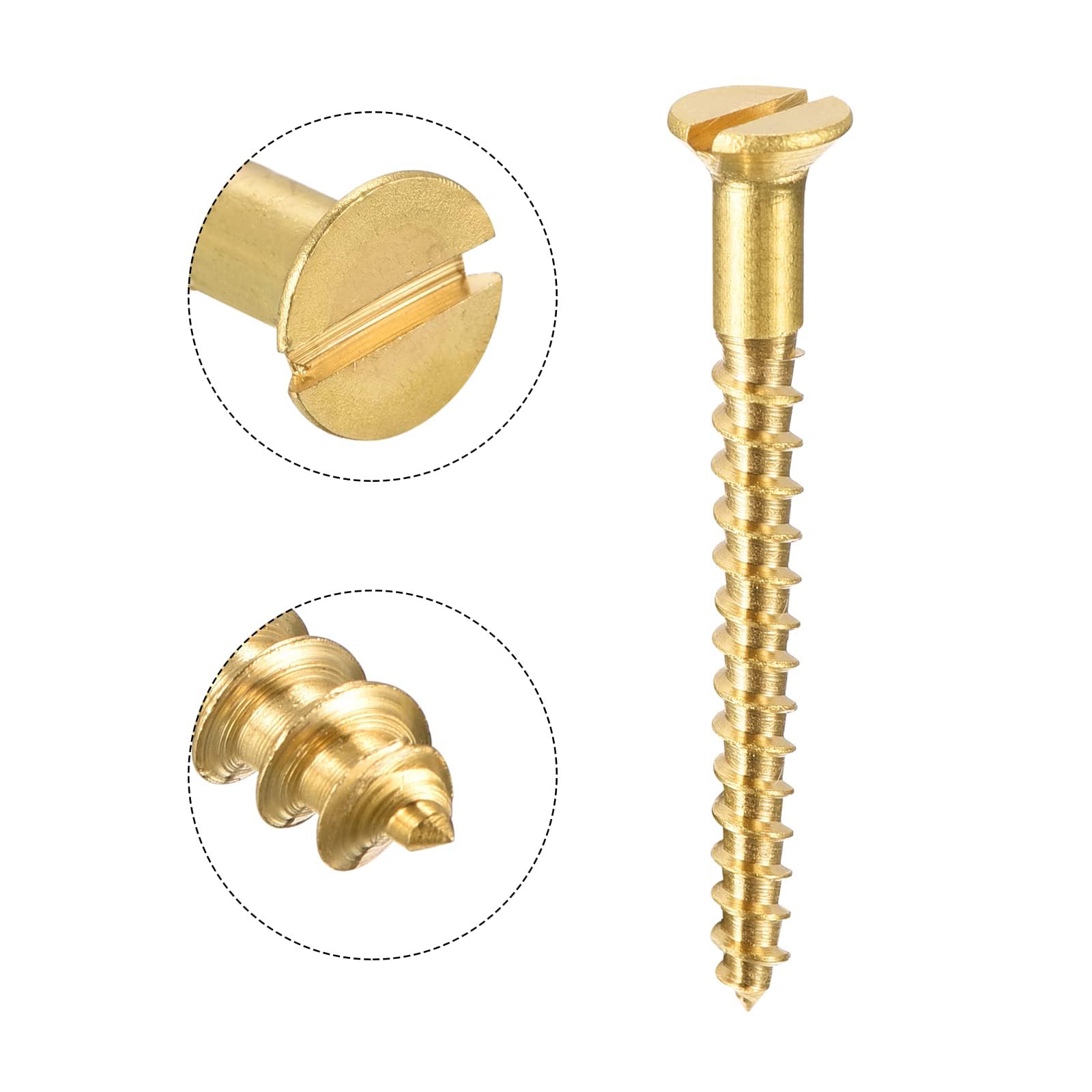 TA-VIGOR 100Pcs Self Tapping Screws, M2.5 Slotted Flat Head Screw, 25mm Round Head Slotted Tapping Screws - Image 4