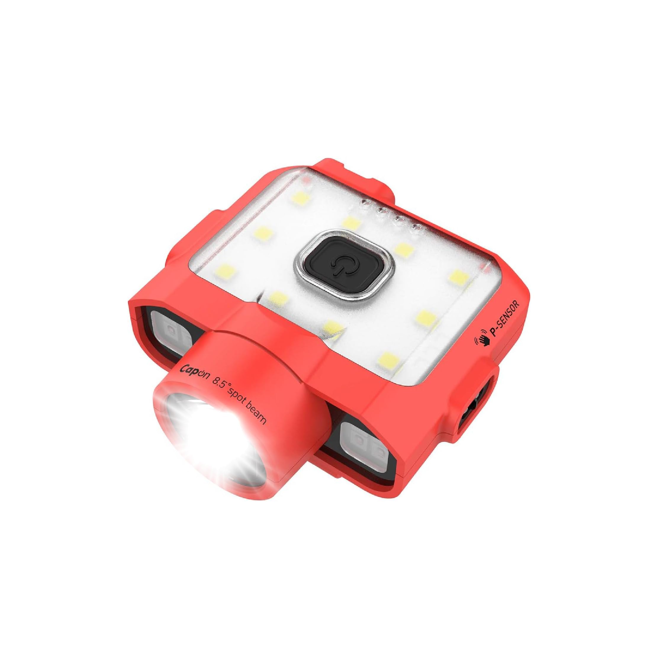 Claymore Red Capon 120D (Red) - Rechargeable Cap Light With Motion Sensor, Multi-Purpose Clip-On, Focus Mode For Enhanced Light Distance. 3 Lighting Modes, 380 Lumens, Dust And Waterproof.