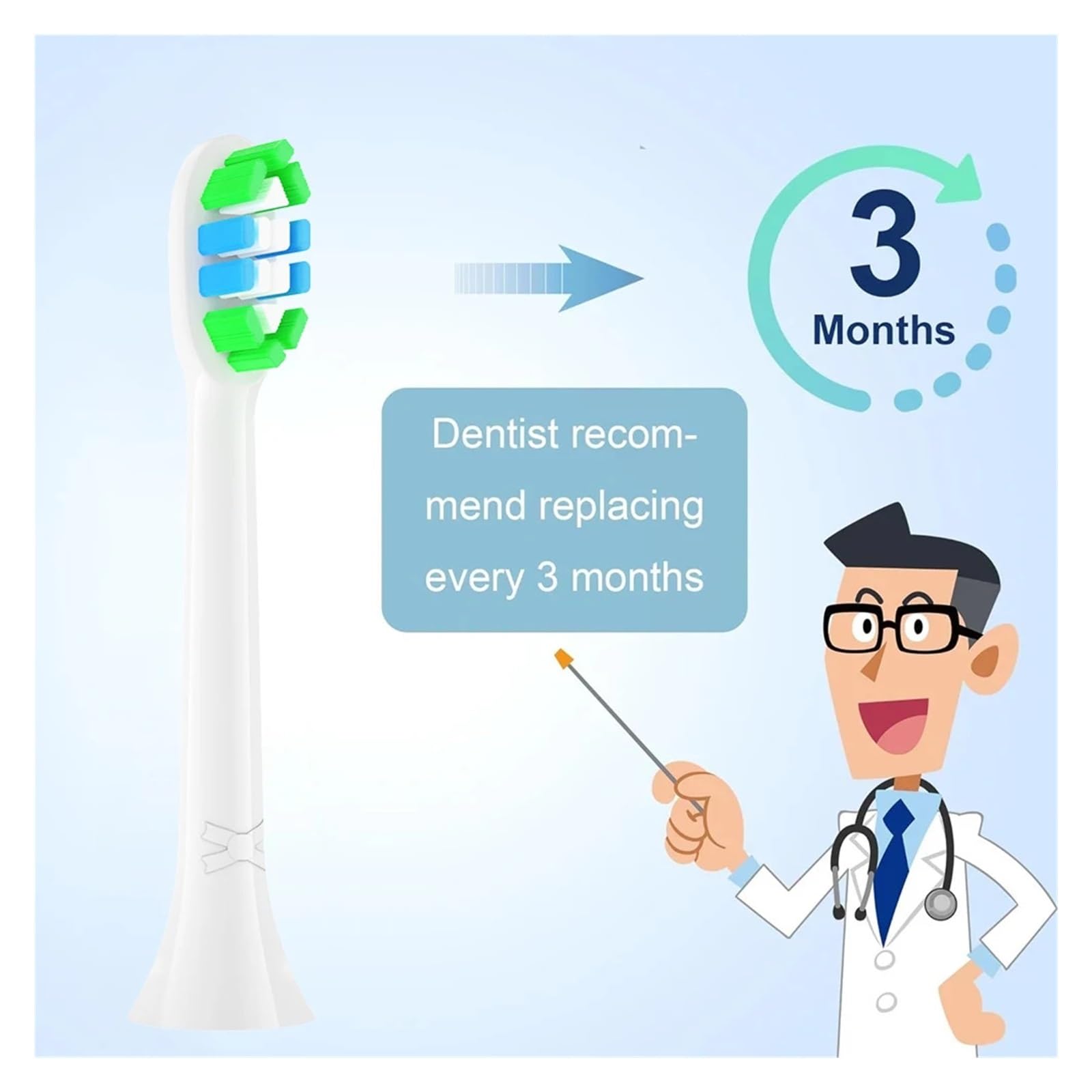 Cabezales, compatible con Philips, cepillo eléctrico | Cabezales de plástico para reemplazo de cepillo dental eléctrico, limpieza diaria y uso de repuesto(20pcs)