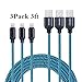 Charlemain Lightning Cable 3Pack 10ft iPhone Charger Extra Long Nylon Braided Lightning to USB Charge and Data Sync Cable Cord Compatible with iPhone X/8/8 Plus/7 Plus 6s/6s Plus/6/6 Plus/5s/5, iPad