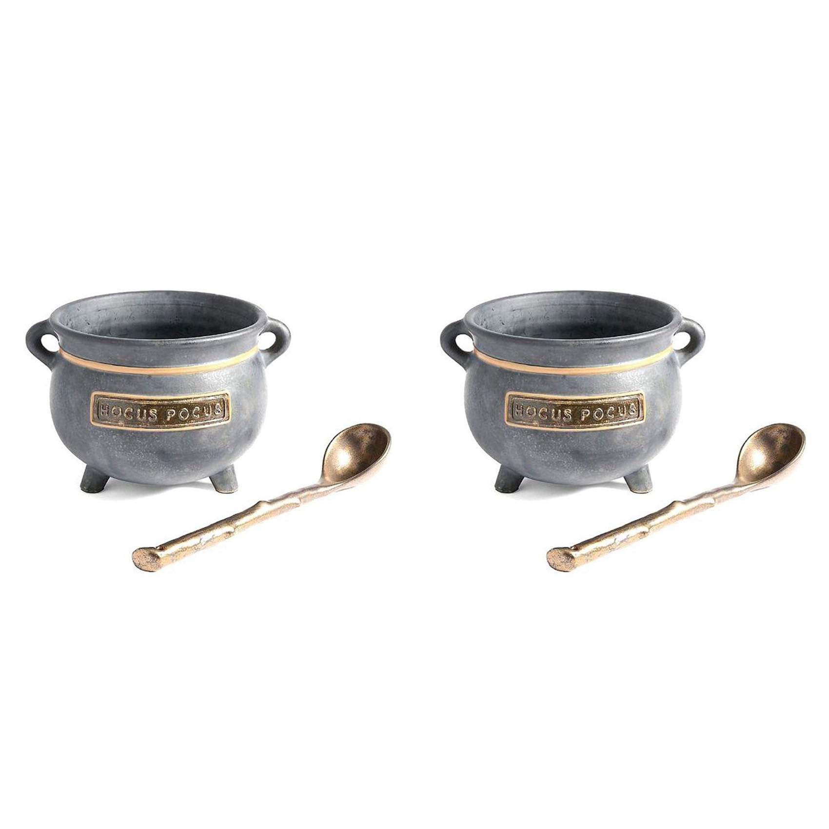 Hndhbfgrt 2X Halloween Decoration Witch Cauldron Resin Bowl Candy Bucket Halloween Indoor Outdoor Kitchen Decoration