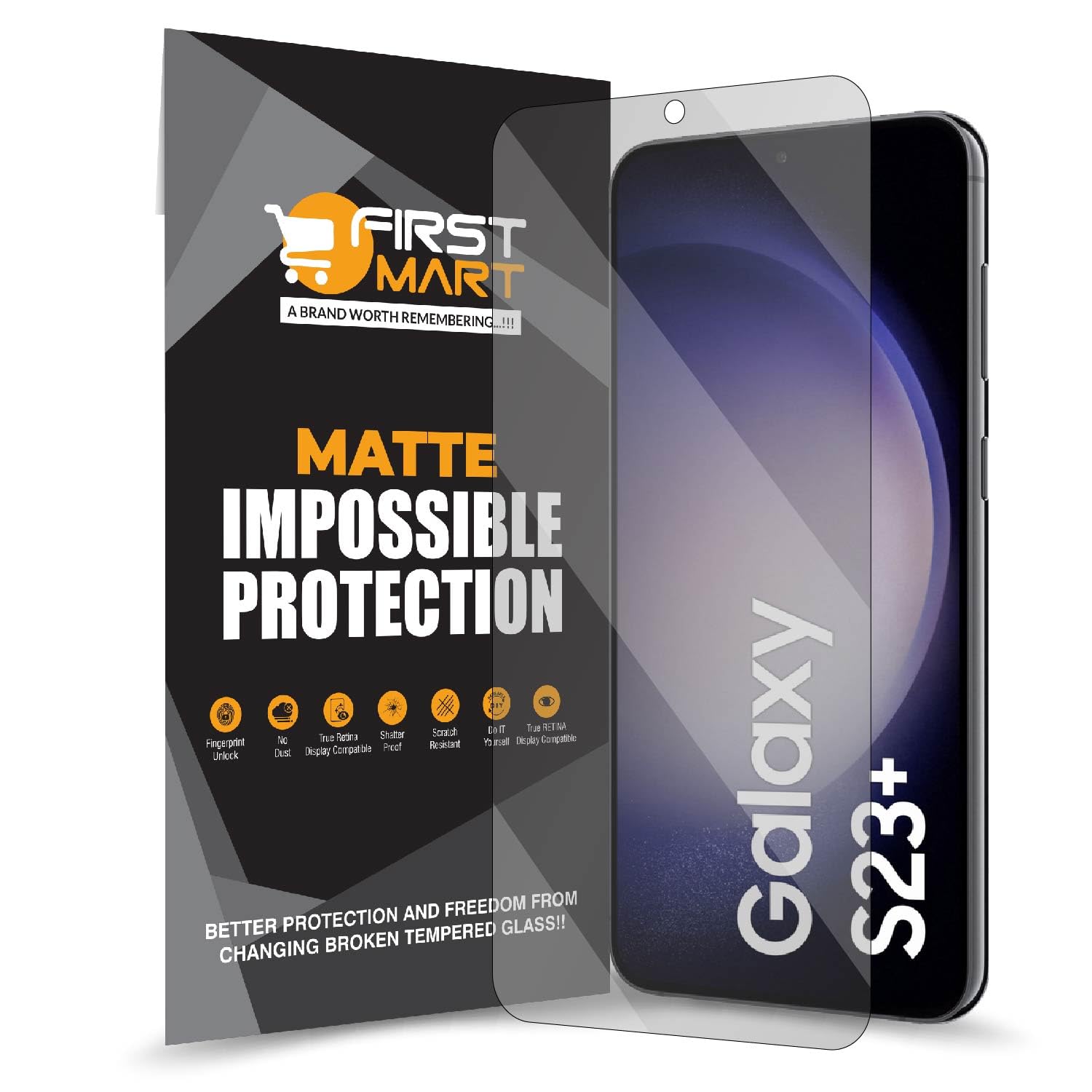 FIRST MART Screen Protector for Samsung Galaxy S23 Plus 5G, Samsung S22 Plus - Impossible Fiber Case Friendly Screen Protection & Installation Kit (Matte) (B0BWS5SY6P) Amazon Price History, Amazon Price Tracker