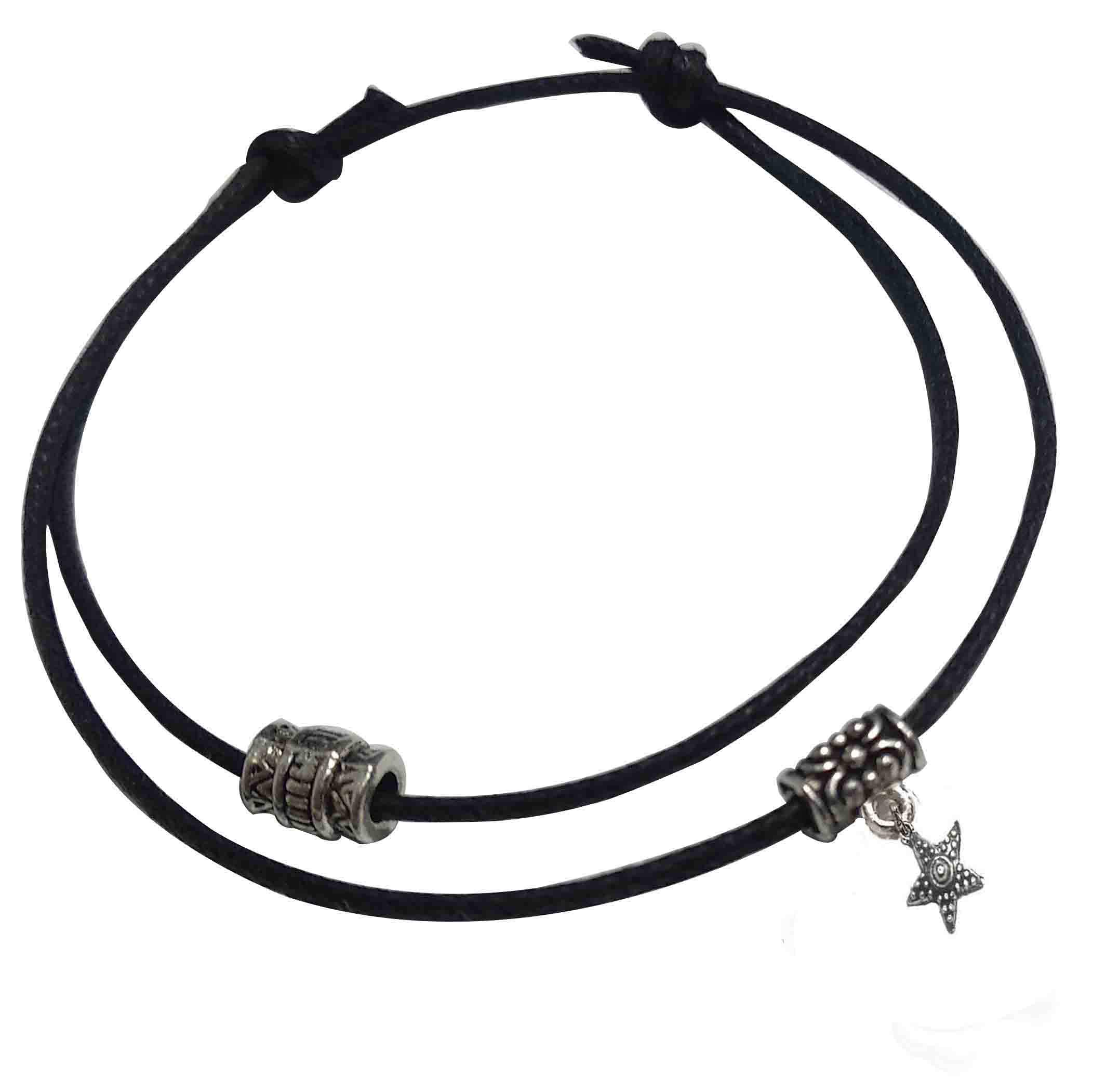 GURJARI JEWELLERS Adjustable Black Thread Anklet with Oxidised Beads For Girls
