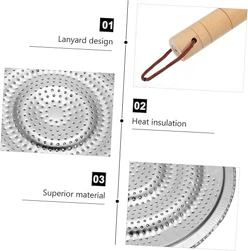 Miniatura 3 de 2 almohadillas aislantes para cocinar con mango de madera para máquina de café expreso y uso de mesa para proteger superficies de utensilios de