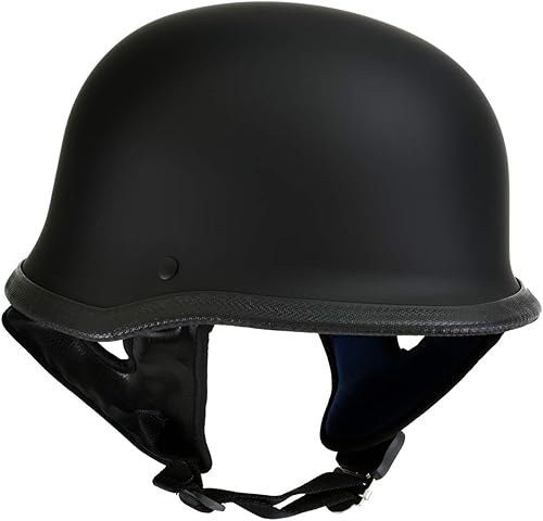 Miniatura 4 de Hot Leathers Plano negro El Hanz estilo alemán Vintage motocicleta medio casco HLT75