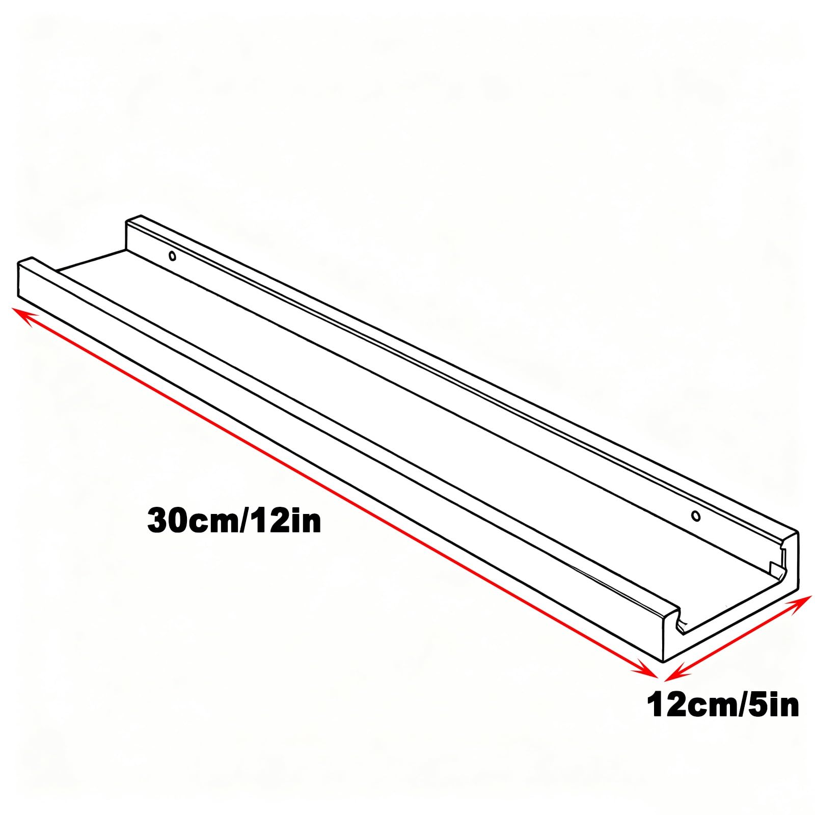 Mensola per termosifone in metallo spesso, design salvaspazio, ideale per salotti, camere da letto e corridoi, 30 x 12 cm, elegante decorazione per la casa
