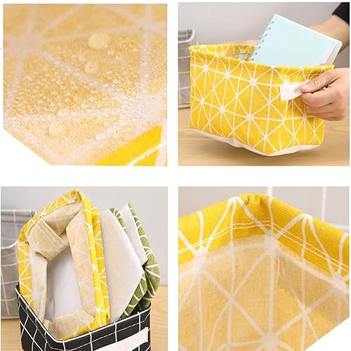 Miniatura 5 de – Canasta pequeña de almacenamiento (paquete de 5) - Mezcla de contenedores de almacenamiento para maquillaje, libros, juguetes de bebé, 8 x 6 x