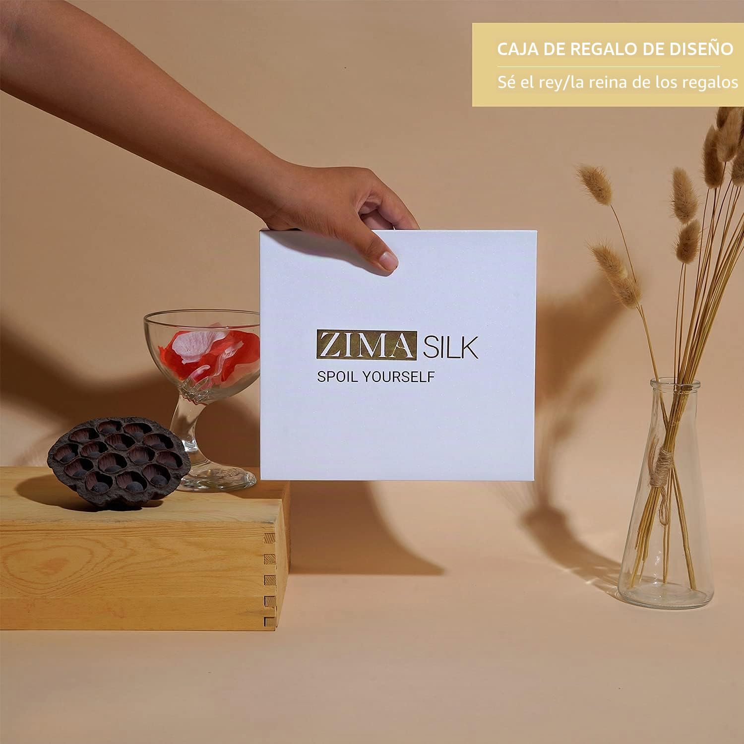 ZIMASILK - Gorro de seda 100 % de morera de 22 mm para dormir con elástico que se adapta a la cabeza y plisado clásico, gorro de seda para el cuidado del cabello de la mujer (1 unidad, marfil)