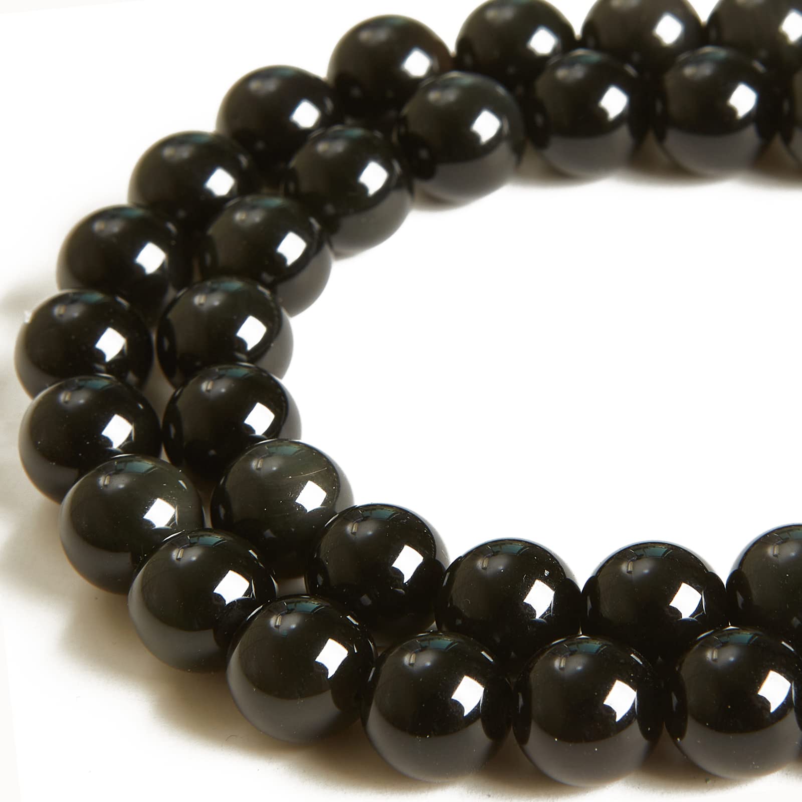 Perles rondes en obsidienne noire 10mm de fabrication de bijoux matériel loisirs créatifs