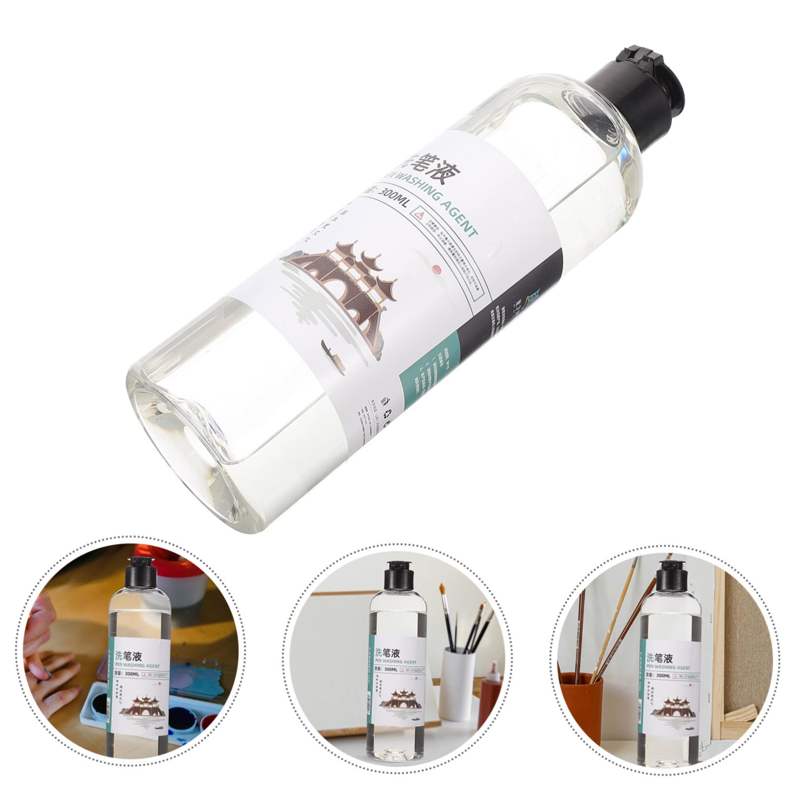 SHINEOFI Liquido per Pulizia Pennelli Pittura Olio Acrilico 300ml