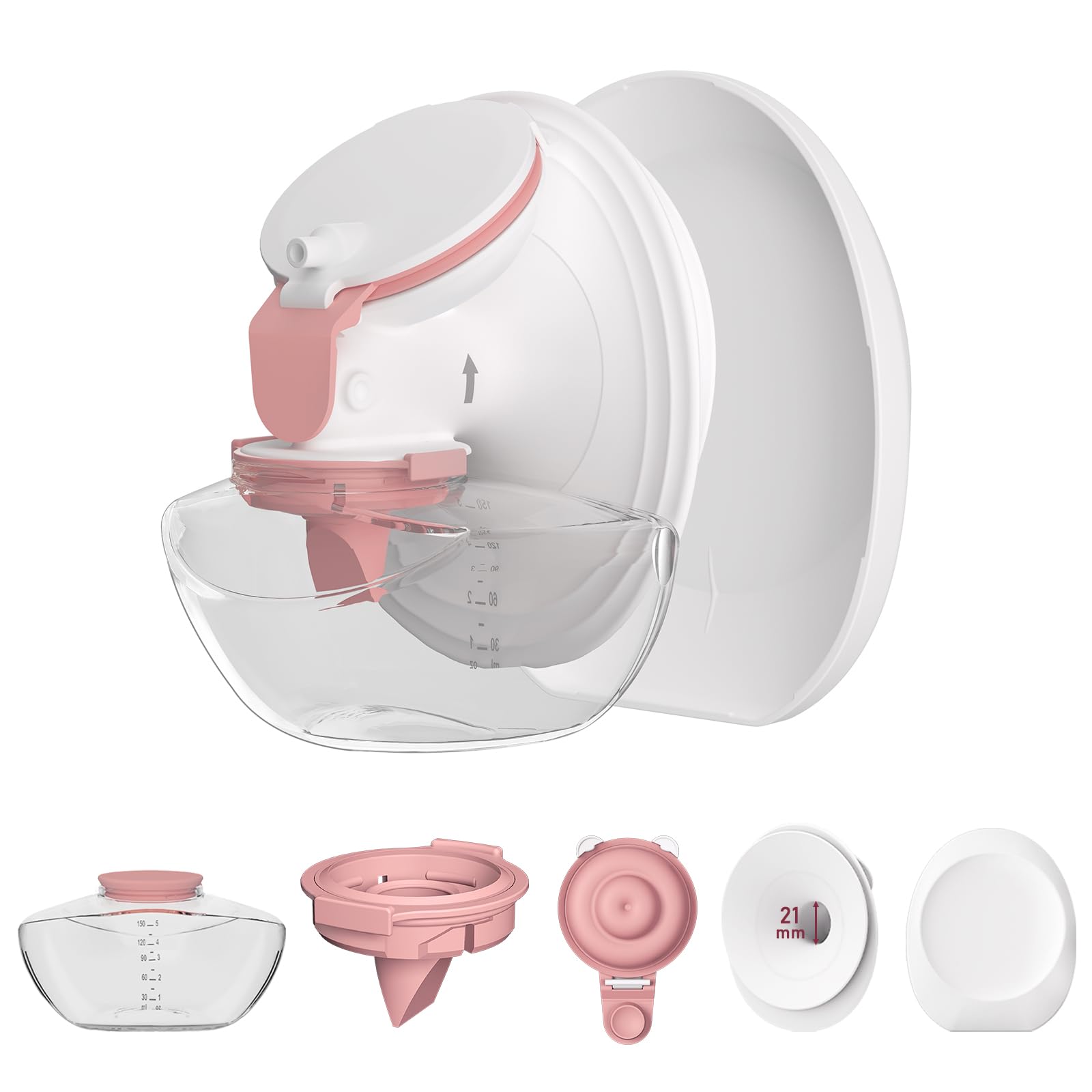Photo 1 of 1 Pack M9 Full Set Breast Replacement Part for Momcozy Upgraded Mobile Flow | Upgraded M9, Including 21mm Flange, Red Valve, Diaphragm, Storage Bottle with Red Lip, Not Original Parts,1pc 21mm Overall