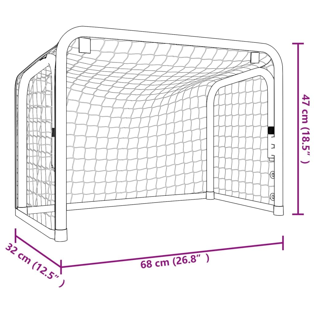 vidaXL But de hockey sur glace avec filet, filet d'entraînement de hockey pour adultes et enfants, filet d'entraînement de hockey pour cour, pelouse, acier et polyester - Rouge et noir