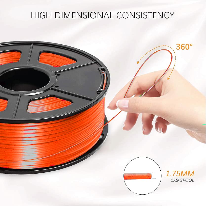 Image of FiLAMONT PLA Silk Filament 1.75mm, 3D Printer Filament, Shiny Silk 1.75 PLA Filament, 1kg(2.2Lbs) /Spool (Silk Orange)