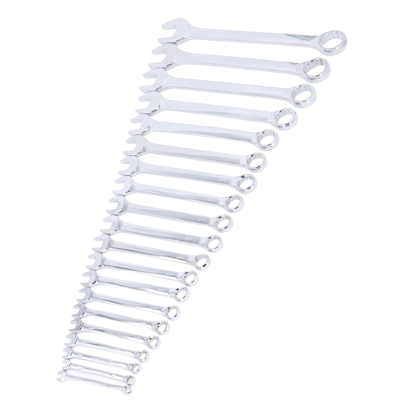 Juego de Llaves Combinadas Métricas, Juego de Llaves de 20 Piezas con Varillas de Acero CRV y Llaves Dobles Cromadas, Juego de Herramientas Manuales