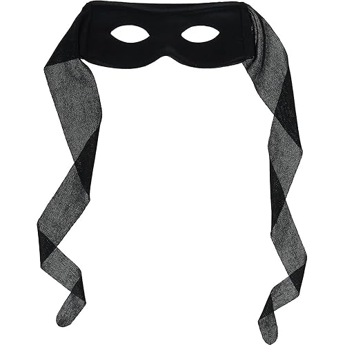 Bandit Mask Costume Accessory - One Size, Black - 1 Pc
