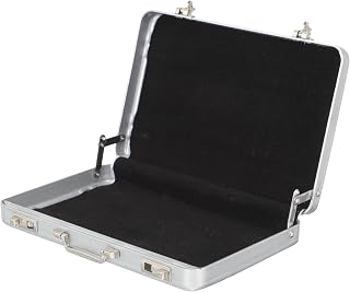 GARNECK Aluminum Mini Briefcase Business Card Holder - Portable Alloy Case Organizer for Office Desk, Travel, Meetings & Gifts