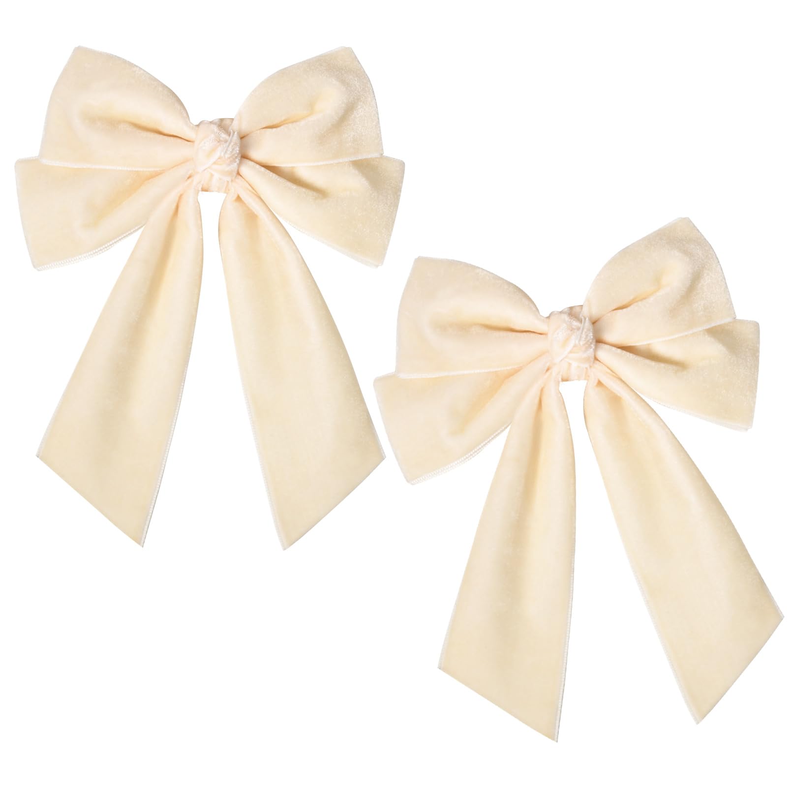 2PCS Velvet Hair Bow White Bow Hair Ribbon Clips for women Girls Fall Alligator Hair Clips Hair Accessories Toddlers Kids Teens
