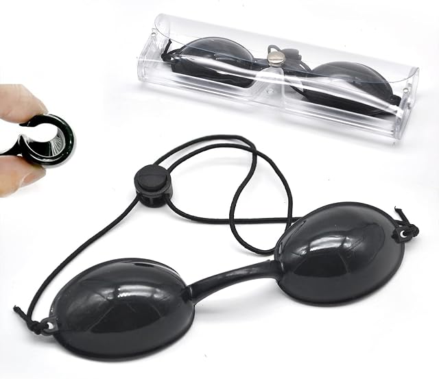 EMSECKO IPL Safety Goggles, 200-2000nm Typical Wavelength Beauty Instrument Eye Protection Goggles, Tanning Glasses, Eyewear, Eyepatch, Eye Shields for Patients in IPL, UV, Infrared LED Light Therapy