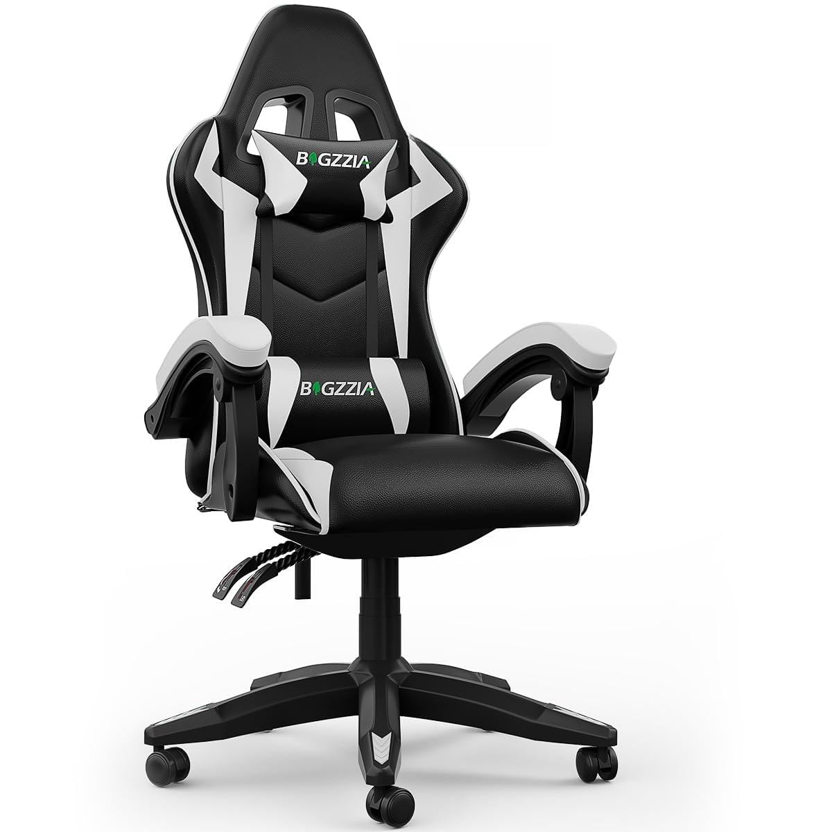 bigzzia Gaming Stuhl Ergonomisch - Gamer Stühle mit Lendenkissen + Kopfstütze Gaming Chair Höhenverstellbar Computerstuhl für Erwachsene Mädchen Junge