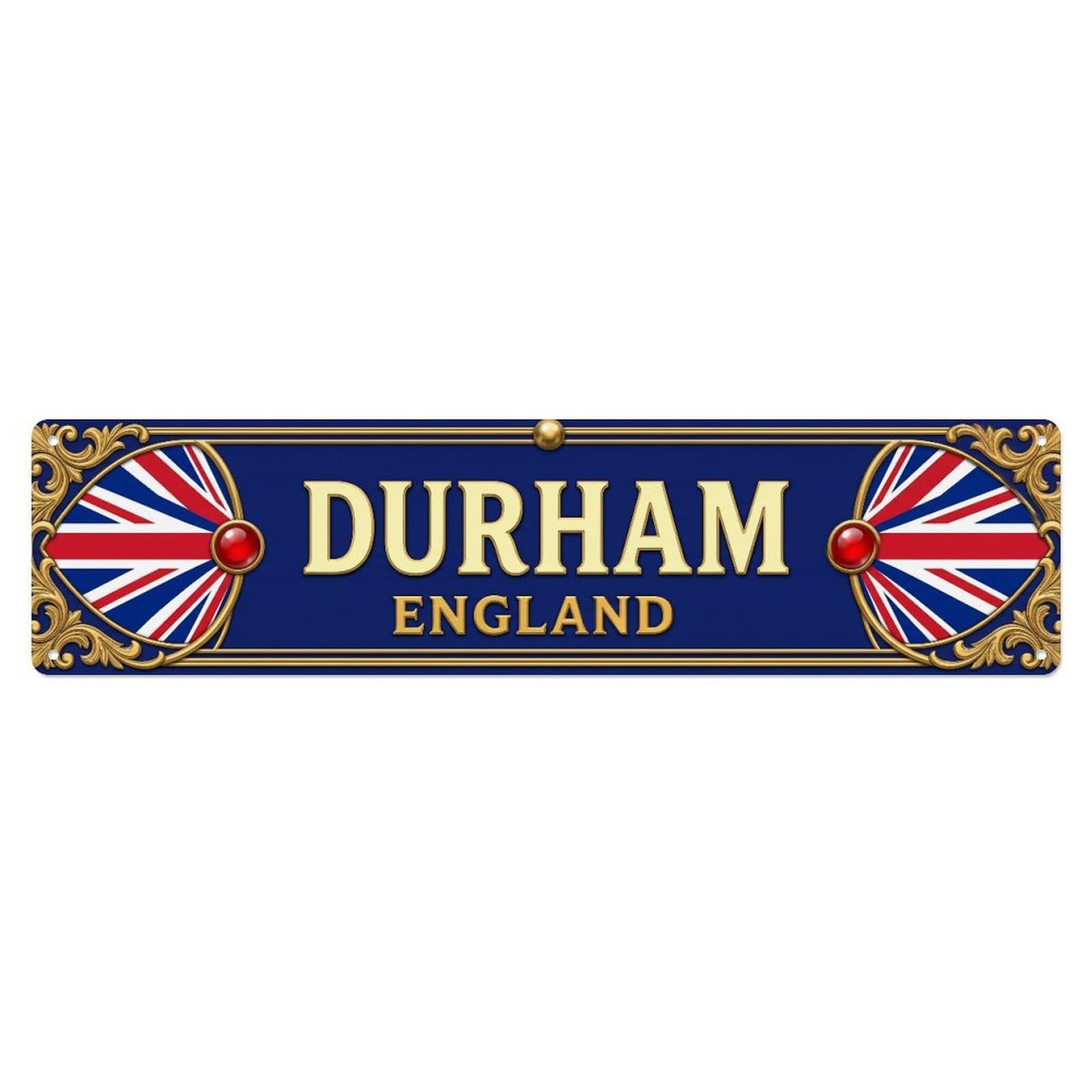 Metal Tin Sign Durham England Vintage