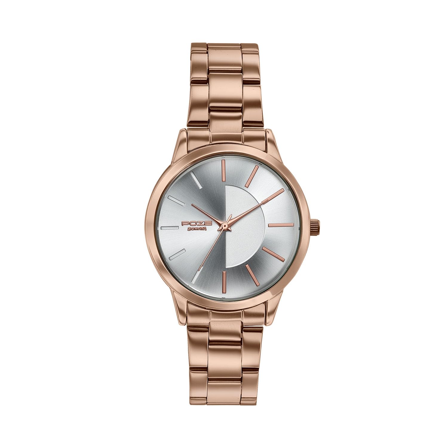 sonata Poze 9 with Quartz Analog Silver Dial IPG Strap Watch for Women - SP80185WM01W-picture-31