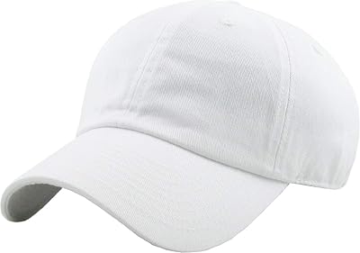 KBE-Classic WHT Classic Washed Cotton Dad Hat Baseball Cap Polo Style