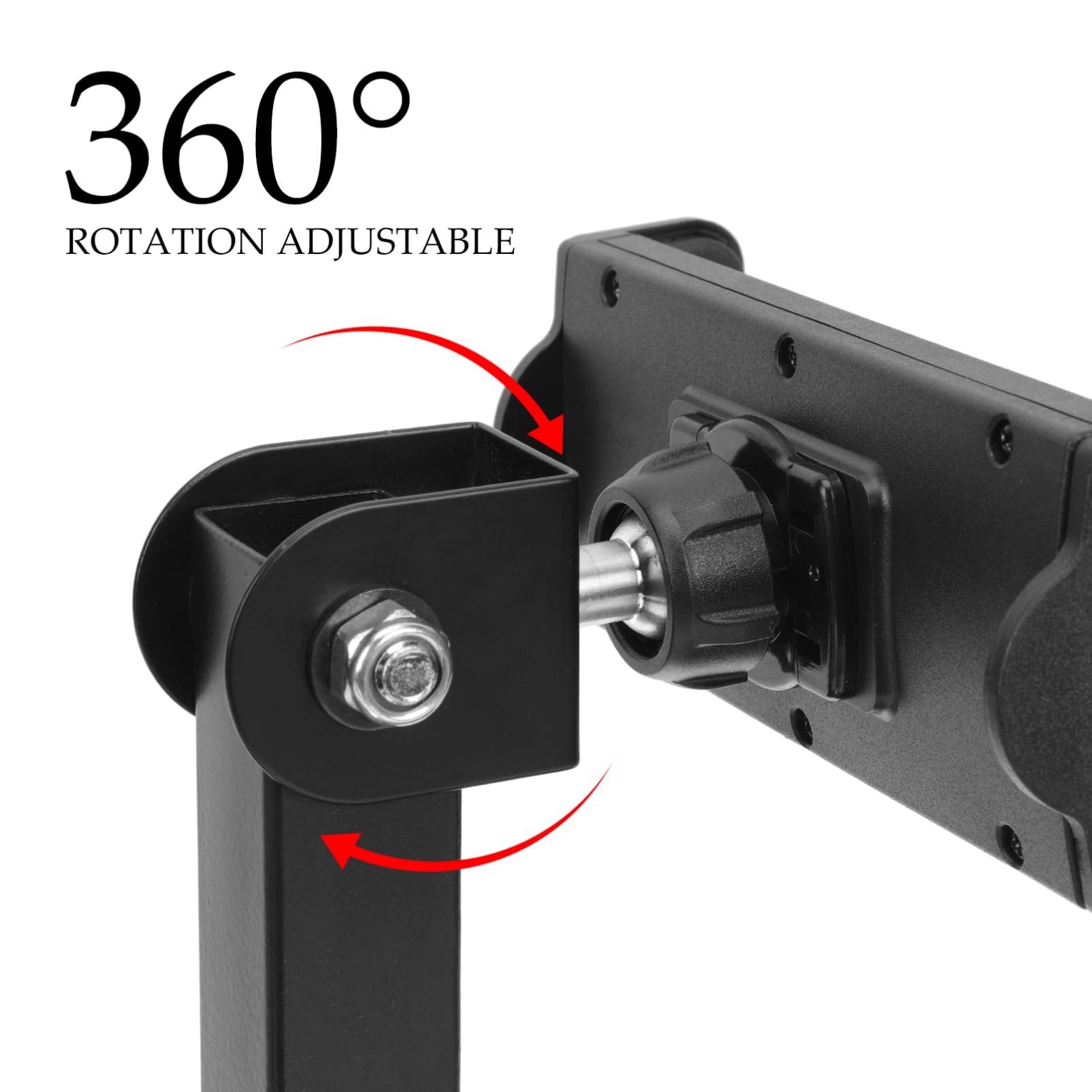 NUOBESTY Supporto da Parete per Telefono e Tablet in Lega di Alluminio Nero | Bracci Regolabili, Sfere Girevoli, Clip Robusta, Pieghevole e Ruotabile a 360°