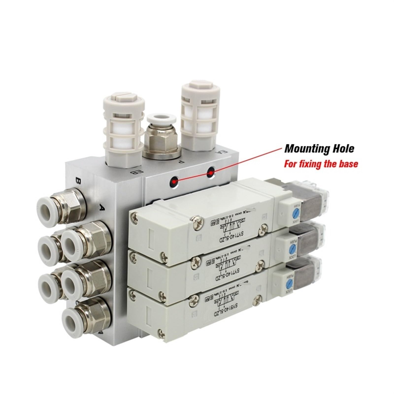 Kombinacja zaworów elektromagnetycznych typu SY5140 SMC SY5140-5LZD SY5140-6LZD 2 3 4 5 stacji (kolor: SY5140-3LZD 6 mm, rozmiar: 8 Status