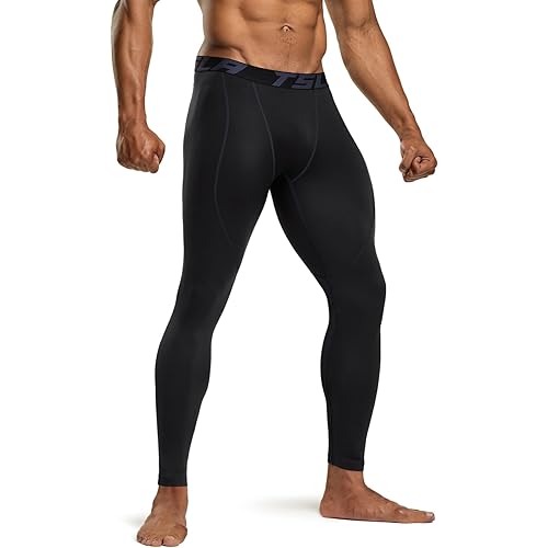 TSLA Men's Thermal Compression Pants, Athletic Sports Leggings & Running Tights, Wintergear Base Layer Bottoms