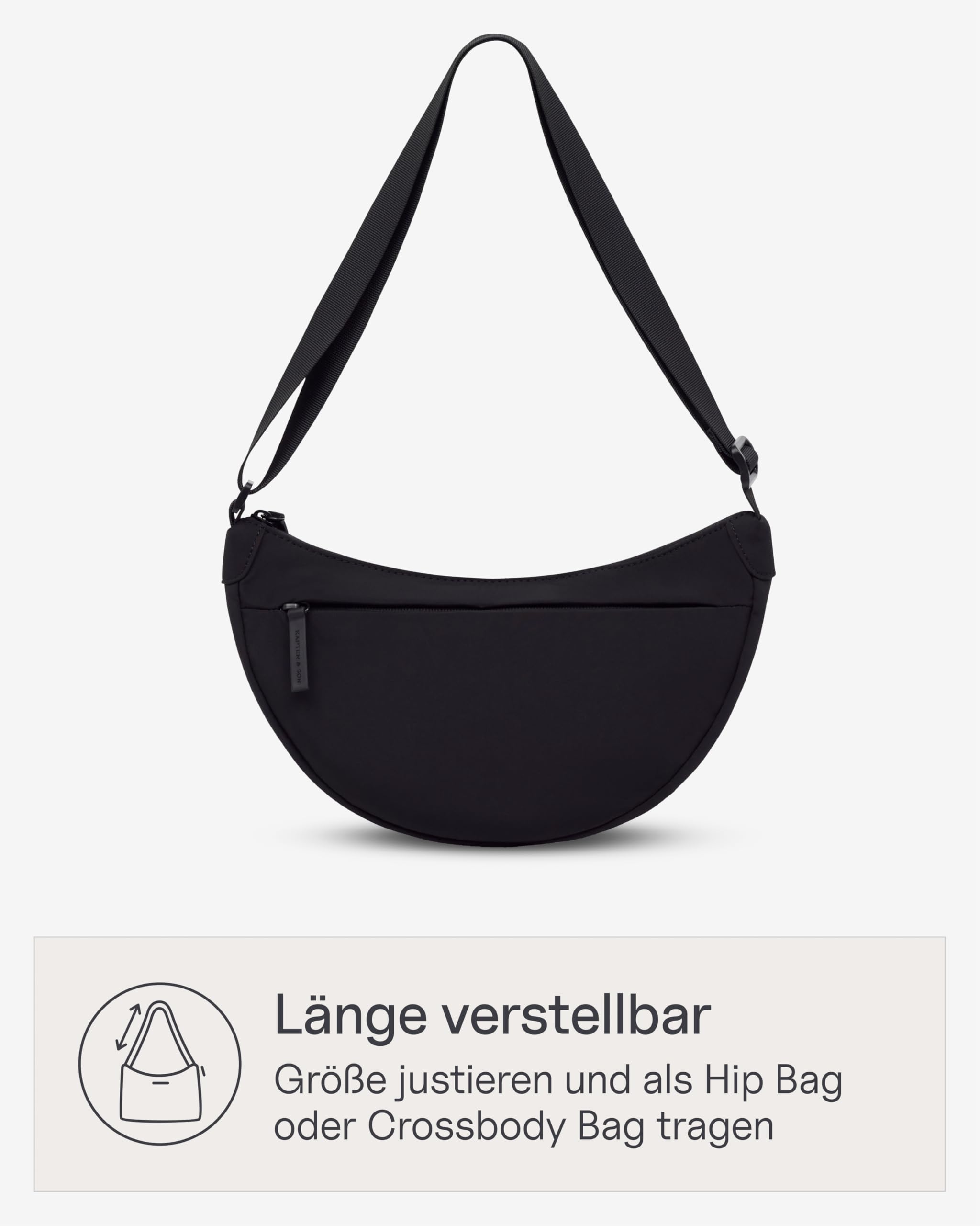 Kapten & Son Moon Bag 3,5L | Bauchtasche Damen & Herren | Crossbody Bag Damen mit längenverstellbarem Gurt & Anti-Diebstahlfach | Umhängetasche wasserabweisend | ideal für Reisen, Festival & Alltag