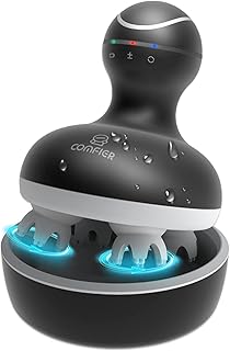 COMFIER Masajeador Inalámbrico para el Cuero Cabelludo:Rascador Eléctrico de Masaje de Cabeza con 84 Nodos de Amasamiento, para Crecimiento del Cabello y Relajación del Estrés (Negro)